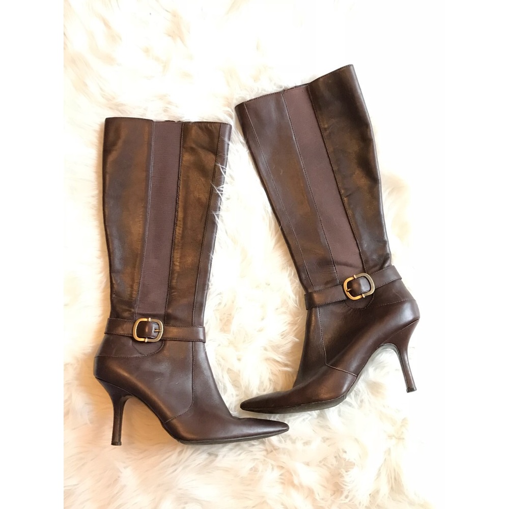 Anne Klein Women’s Size 9.5 Brown Tall Boots FLAW - Picture 1 of 8